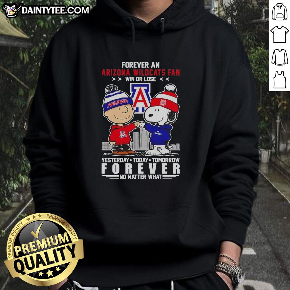 Awesome Charlie Brown hoodie with Snoopy for Arizona Wildcats fans, perfect for showing team spirit win or lose.