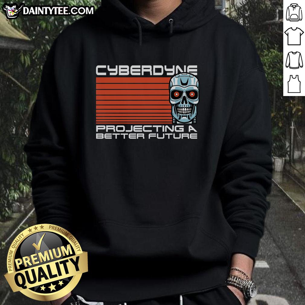 Awesome Cyberdyne hoodie featuring a futuristic robot design, symbolizing innovation and a better future in tech.