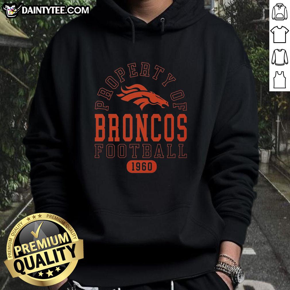 Awesome Denver Broncos Football Property 1960 Hoodie showcasing vintage team logo and stylish design for fans.