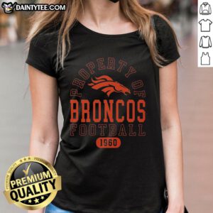 Alt Text: Awesome Denver Broncos Football Property 1960 Ladies Tee in vibrant colors, showcasing team spirit and vintage style.