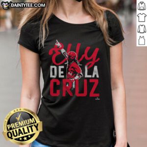 Alt Text: Awesome Elly De La Cruz Handcrafted Superstar Ladies Tee in vibrant colors, perfect for stylish casual wear.