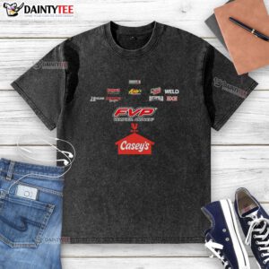 Awesome Fvp Verified Proven Casey's Washed T-Shirt displayed on a hanger, showcasing its soft fabric and casual style.