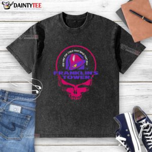 Awesome Grateful Dead X Taco Bell Franklin's Tower T-shirt featuring 'God Save the Child' design, vibrant colors.