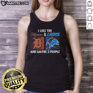 Cool tank top featuring Detroit Tigers and Detroit Lions logos, perfect for fans who love sports and casual wear.