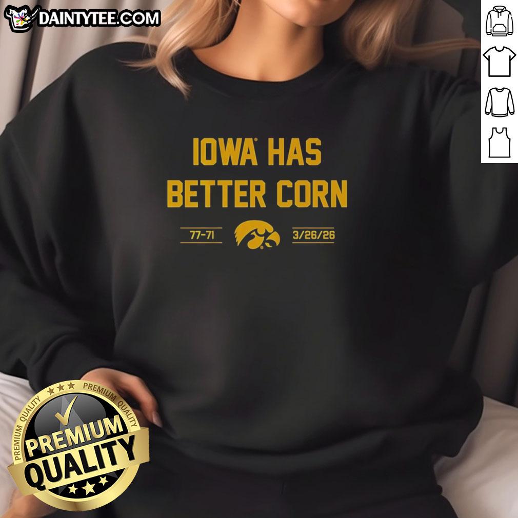 Alt Text: Awesome Iowa Basketball 2026 sweatshirt featuring a fun corn design, perfect for Iowa fans and supporters.