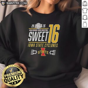 Awesome Iowa State Cyclones NCAA March Madness Sweet 16 Bound 2026 classic sweatshirt in red and gold colors.