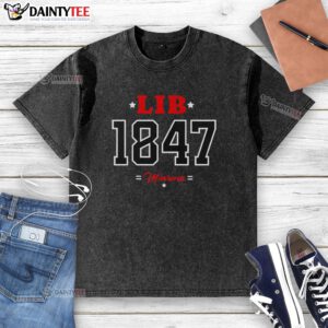Awesome Lib 1847 Monrovia Heritage Liberian Washed T-Shirt featuring a stylish design and vibrant colors.
