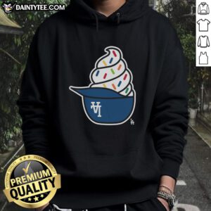 Alt Text: Awesome Los Angeles Dodgers ice cream hoodie featuring vibrant colors and team logo, perfect for fans and summer wear.