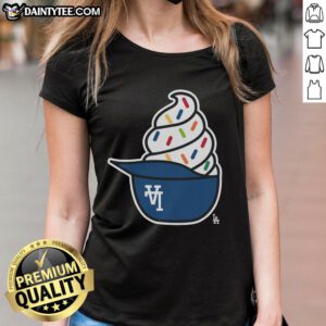 Awesome Los Angeles Dodgers Ice Cream Ladies Tee featuring a stylish design perfect for Dodgers fans and summer fun.