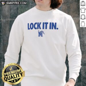 Awesome Memphis Tigers 2026 Lock It In Sweatshirt in navy blue, featuring team logo and stylish design.