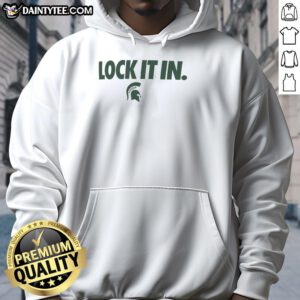 Alt Text: Awesome Michigan State Spartans 2026 Lock It In Hoodie featuring vibrant green color and bold team logo design.