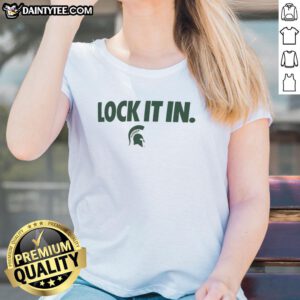 Awesome Michigan State Spartans 2026 Lock It In Ladies Tee featuring vibrant team colors and stylish design for fans.