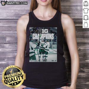 Alt Text: Awesome Michigan State Spartans back-to-back-to-back ice hockey 2026 B1G tank top featuring team logo and colors.