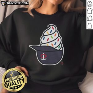 Awesome Minnesota Twins ice cream sweatshirt featuring vibrant team colors and a cozy design for fans.