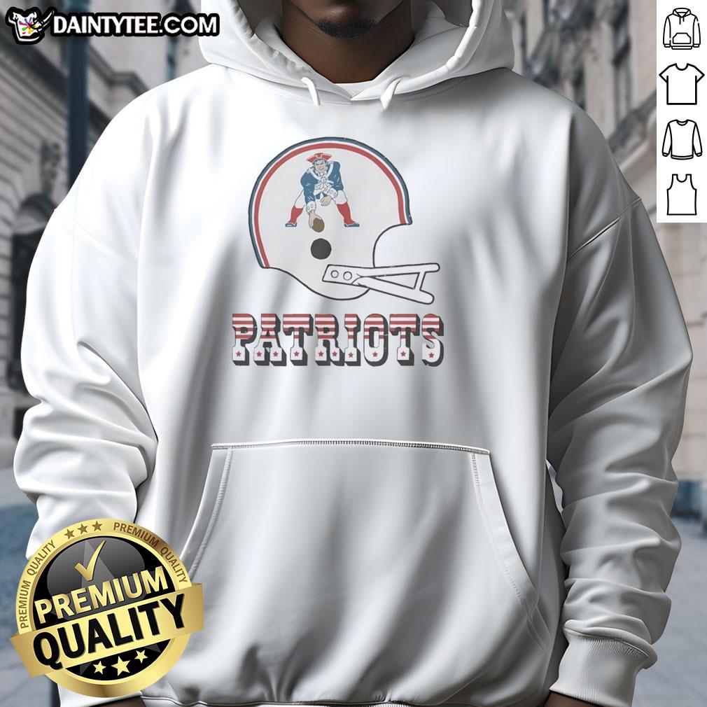 New England Patriots football logo on a stylish big helmet hoodie, perfect for fans and game day attire.