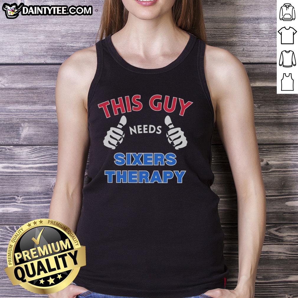 Awesome Philadelphia 76ers therapy tank top featuring bold graphics, perfect for fans showing team spirit.