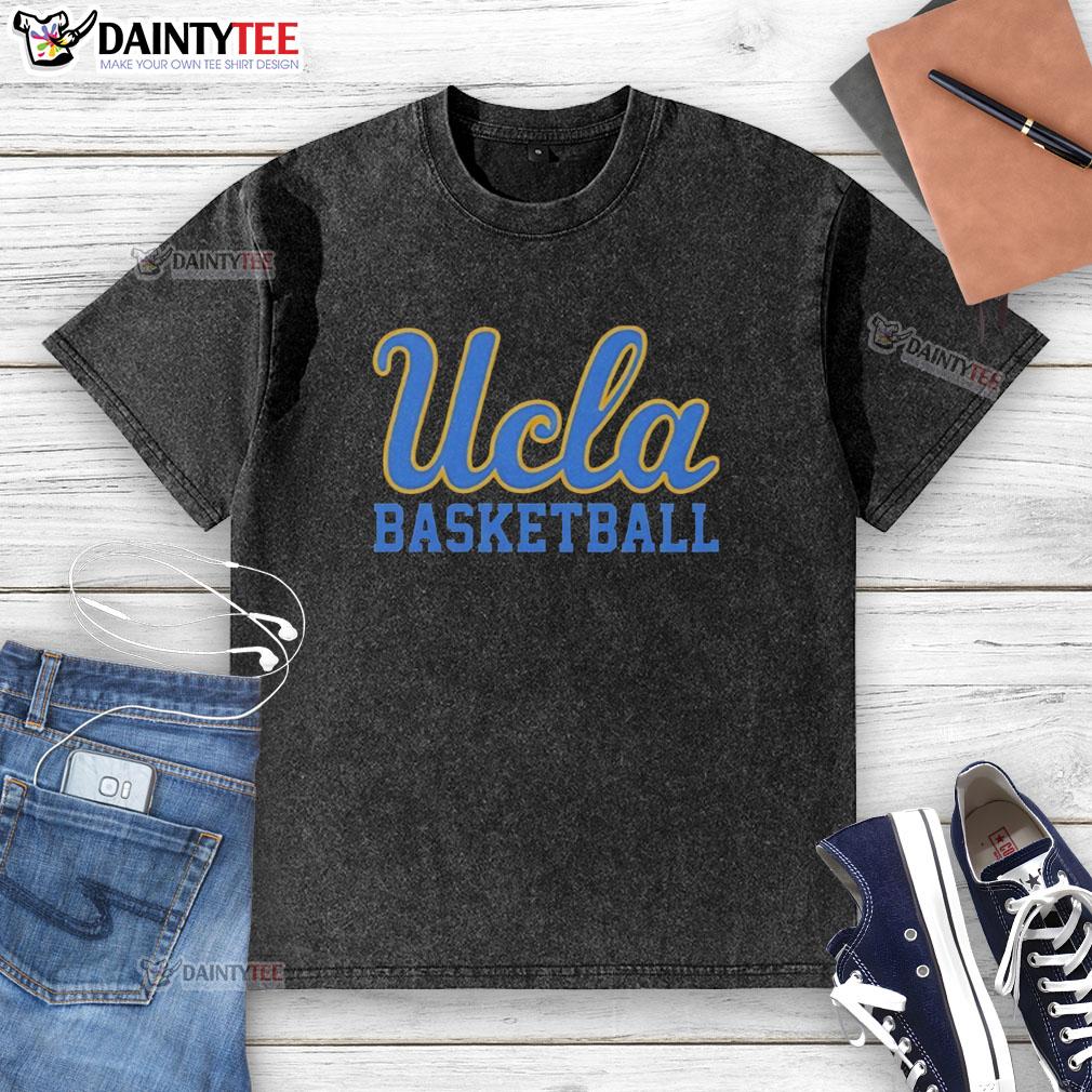 Awesome UCLA basketball washed t-shirt in blue, featuring the iconic UCLA logo, perfect for fans and casual wear.