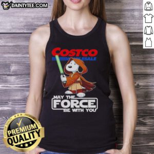Cute Snoopy Costco Wholesale tank top featuring 'May the Force Be With You' design, perfect for casual wear.