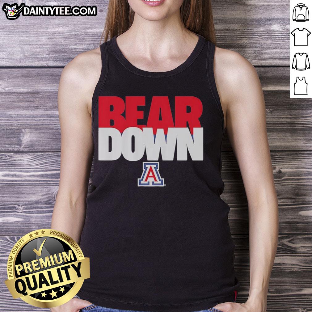 Good Arizona Wildcats NCAA Bear Down tank top featuring bold graphics for passionate fans and stylish summer wear.