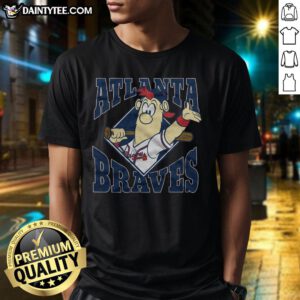 Good Atlanta Braves mascot t-shirt featuring vibrant colors and team logo, perfect for fans and game day attire.