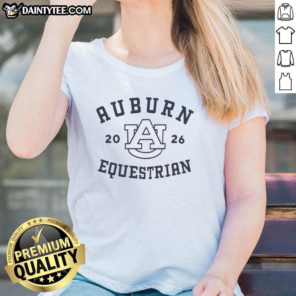 Good Auburn Equestrian 2026 logo on a stylish ladies tee, perfect for equestrian fans and fashion lovers alike.