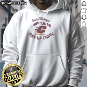 Alt Text: Good Central Michigan Chippewas Fire Up Chips hoodie in maroon, showcasing school pride and stylish comfort.