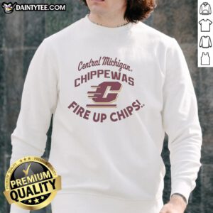Good Central Michigan Chippewas Fire Up Chips sweatshirt featuring school colors and logo for fans and supporters.