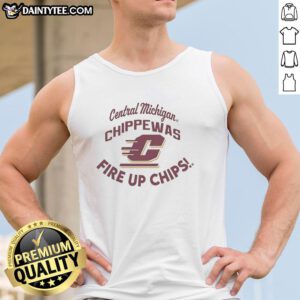 Good Central Michigan Chippewas Fire Up Chips tank top featuring vibrant team colors and logo, perfect for fans.