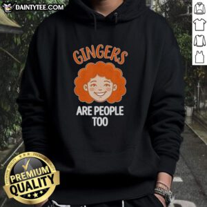 Funny redhead pride hoodie featuring 'Good Gingers Are People Too' slogan, perfect for celebrating ginger identity.