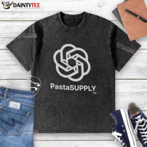Good Pasta Supply Co. logo on a washed t-shirt featuring OpenAI ChatGPT design, perfect for casual wear.