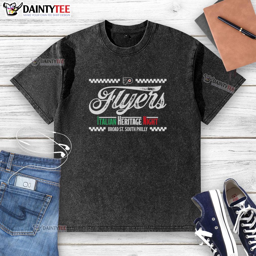 Good Philadelphia Flyers Italian Heritage Night washed t-shirt featuring vibrant team colors and a classic design.