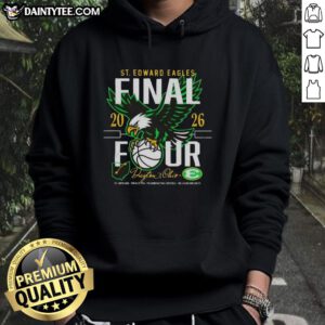 Alt Text: Hot 2026 St. Edward Basketball Final 4 Pickerington Central hoodie featuring team colors and logo.