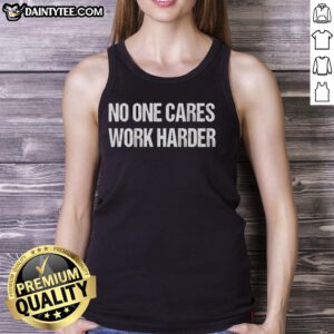 Alt Text: Bryson DeChambeau No One Cares Work Harder retro tank top in vibrant colors, perfect for golf enthusiasts.