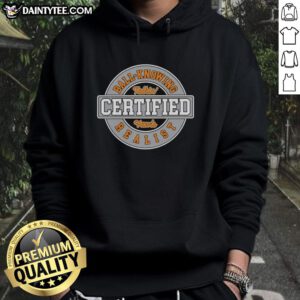 Alt Text: Hot Certified Talkin Vawls Ball Knower Realist Circle Logo Hoodie featuring a vibrant logo on a stylish hoodie design.