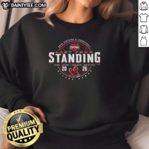 Alt Text: Hot Hiland Hawks 2026 OHSAA Boys Basketball Division 6 Last Four Standing sweatshirt in vibrant colors.