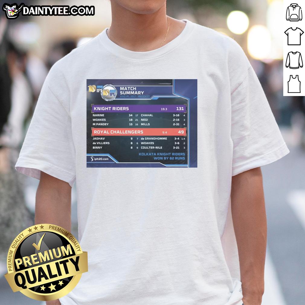 Hot Knight Riders Vs Royal Challengers Vivo IPL 2017 T-Shirt featuring vibrant team logos and stylish design for cricket fans.