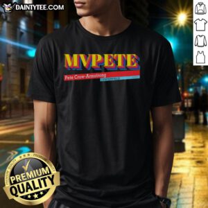 Alt Text: Hot MVPete Pete Crow-Armstrong centerfield retro baseball t-shirt featuring vibrant colors and a classic design.