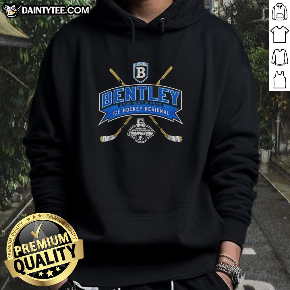 Nice Bentley Falcons 2026 NCAA Division I Men's Ice Hockey Regional Hoodie featuring team colors and logo design.