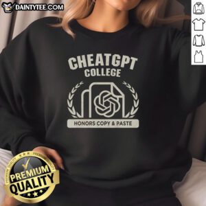 Stylish Nice CheatGPT college honors sweatshirt featuring unique design for students embracing academic success.