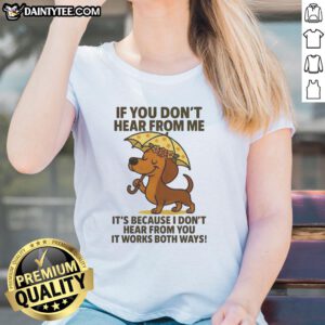 Cute dachshund graphic on a ladies tee, perfect for dog lovers. Nice Dachshund shirt for casual wear.