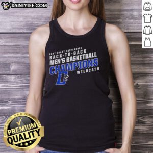 Nice Daemen Wildcats East Coast Conference basketball back-to-back tank top featuring team colors and logo design.