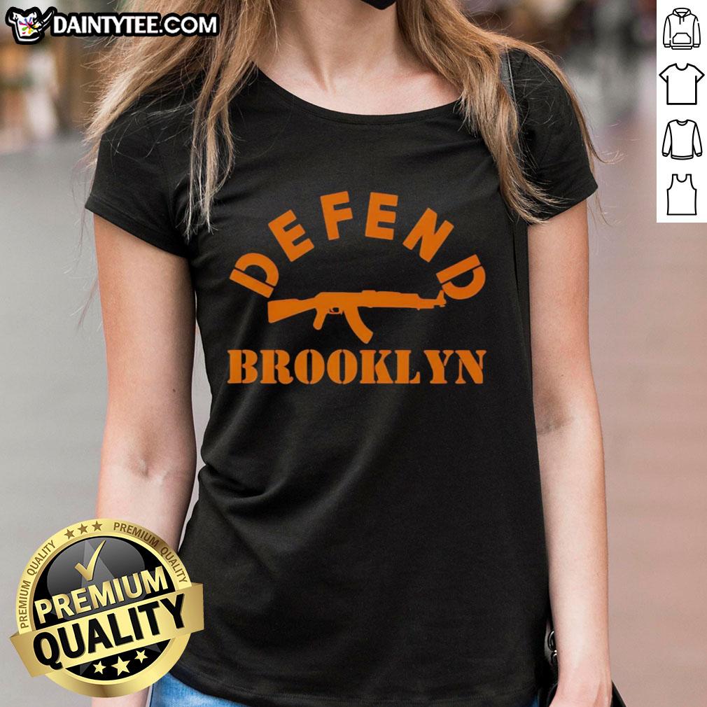 Nice Defend Brooklyn Curved Ladies Tee featuring a stylish design perfect for casual wear and showing Brooklyn pride.
