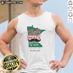 Nice FD Meats tank top featuring a stylish design, perfect for North Virginia MN meat lovers and outdoor enthusiasts.