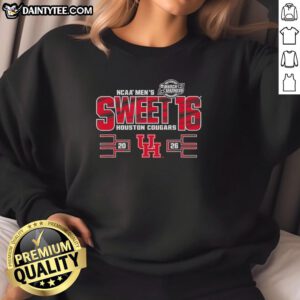 Nice Houston Cougars Sweet 16 2026 Men's March Madness sweatshirt, featuring team logo and vibrant colors for fans.