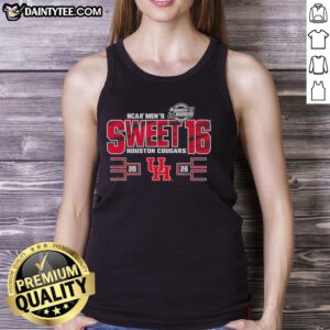 Men's March Madness tank top featuring Nice Houston Cougars Sweet 16 design for 2026 NCAA tournament fans.