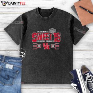 2026 Men's March Madness Houston Cougars Sweet 16 washed t-shirt, featuring team colors and logo for fans.