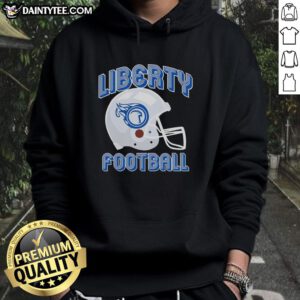 Alt Text: Nice Liberty Flames football helmet hoodie featuring vibrant team colors and logo, perfect for fans and casual wear.