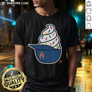Alt Text: Nice New York Mets ice cream T-shirt featuring vibrant graphics and a fun design, perfect for baseball fans.