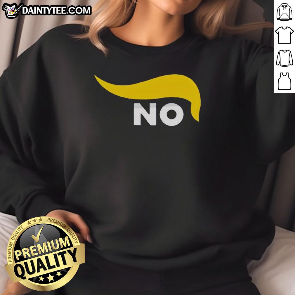 Cozy Nice No Trump sweatshirt in navy blue, perfect for casual wear and expressing your political stance.
