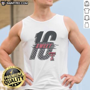 Nice Texas Tech Red Raiders 2026 NCAA Men's Basketball Sweet 16 tank top featuring vibrant team colors and logo.